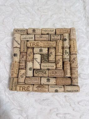 Handmade by Me! Wine Cork Trivet / Coaster - Natural Cork
